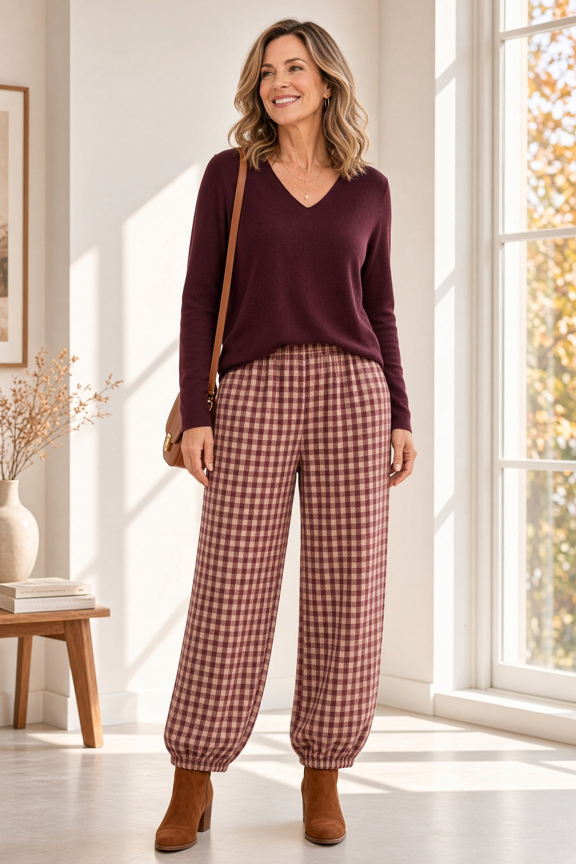 Pantalón Jogger /Bombacho Cuadros 13860