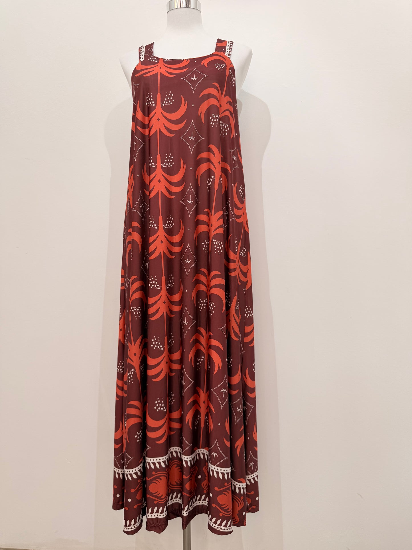 Vestido Licra Fría estampado de palmeras 2520