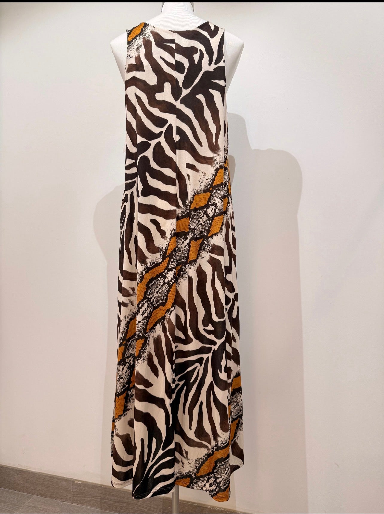 Vestido Largo Licra fría Estampado cebra 25133
