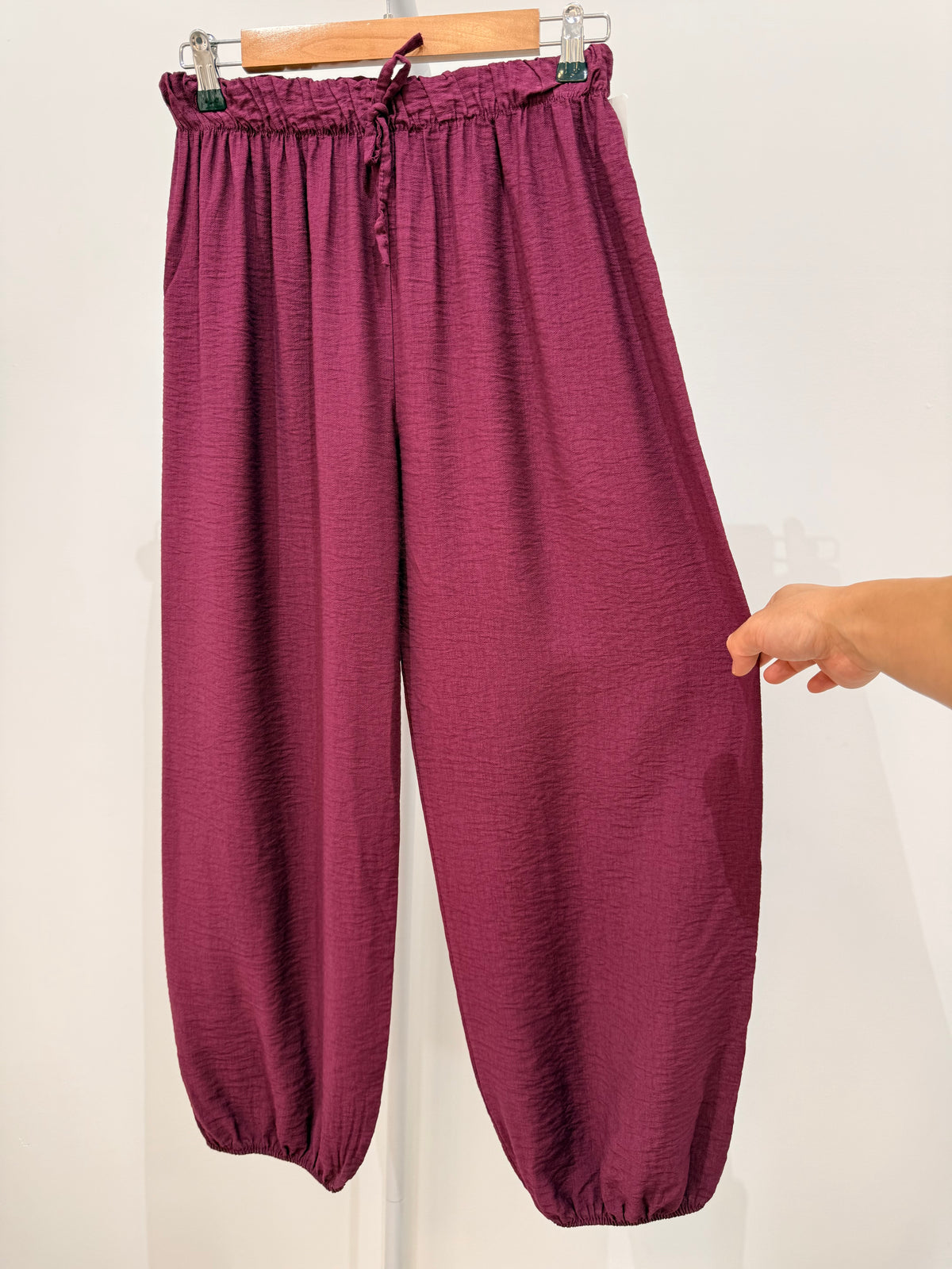 Pantalón bombacho de algodón con cintura elástica 13851