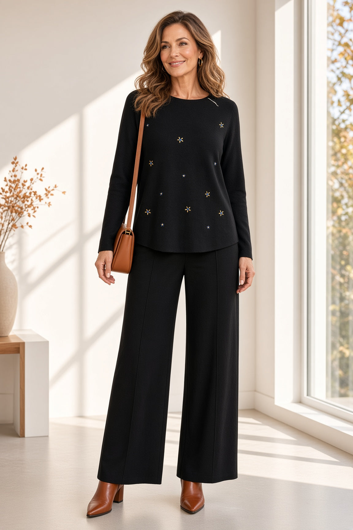 Pantalón de punto ancho 523