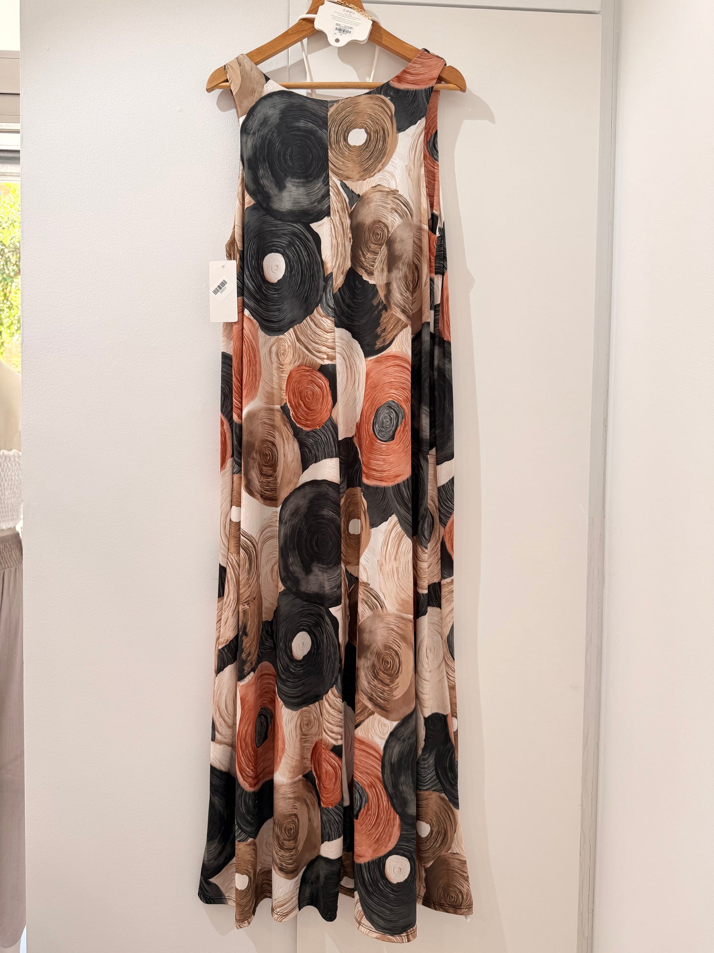 Vestido Estampado de Círculos Espirales Licra fría 25553