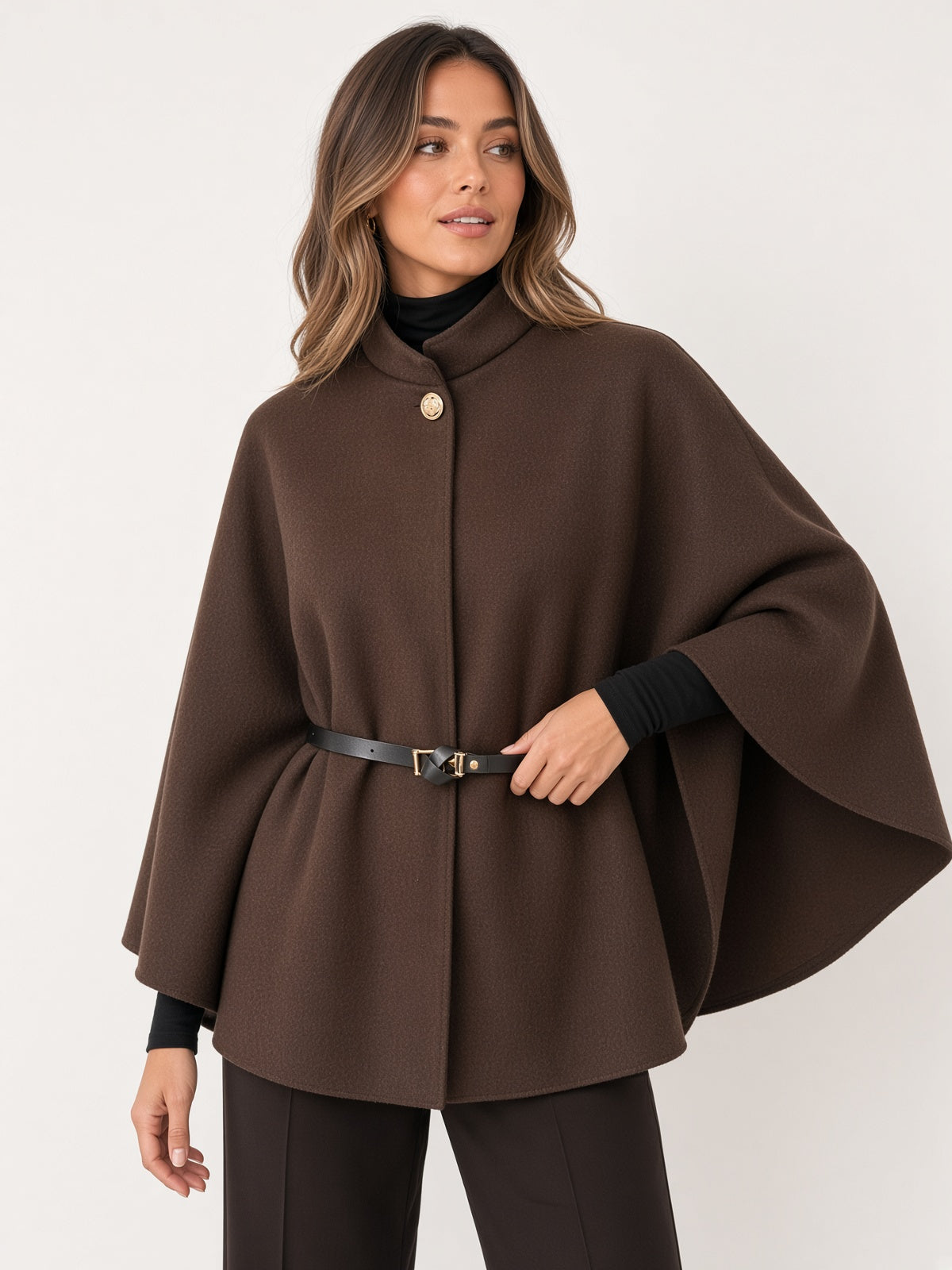 Poncho de cuello alto 717