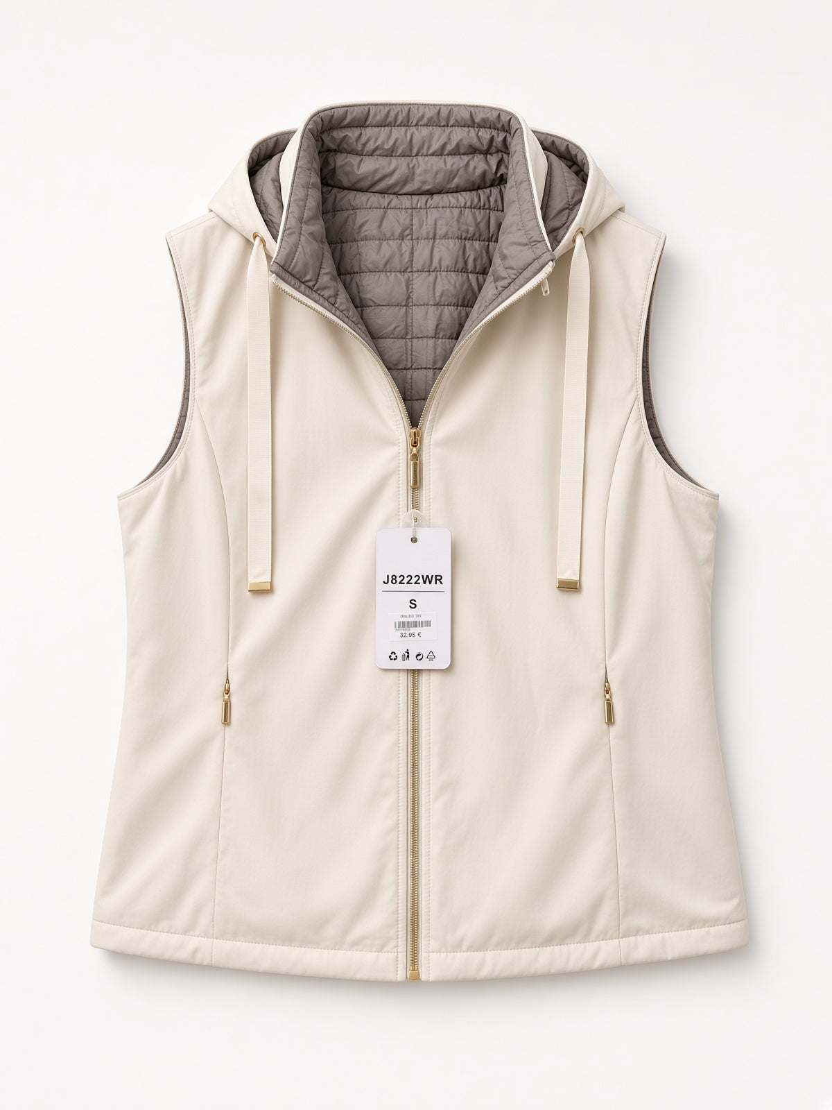 Chaleco Reversible Acolchado con Capucha J8222