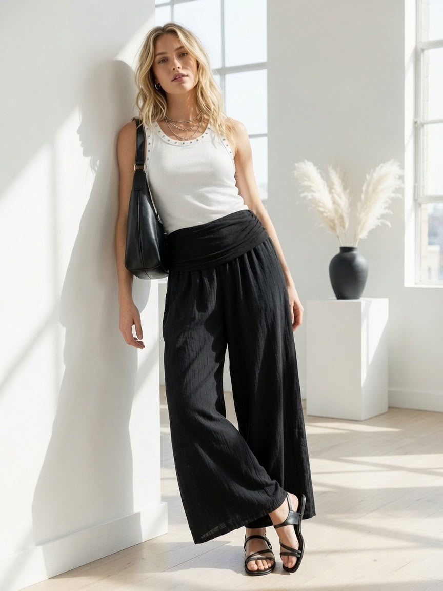 Pantalón Boho de Pata Ancha