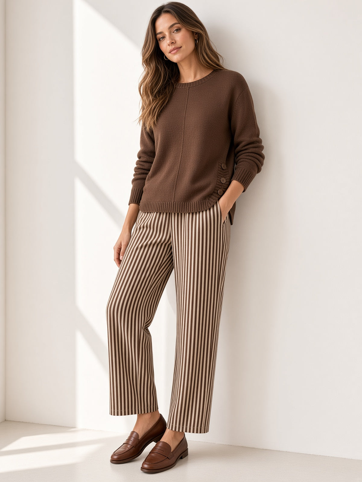 Jersey de punto detalle central vertical y botones laterales 26786