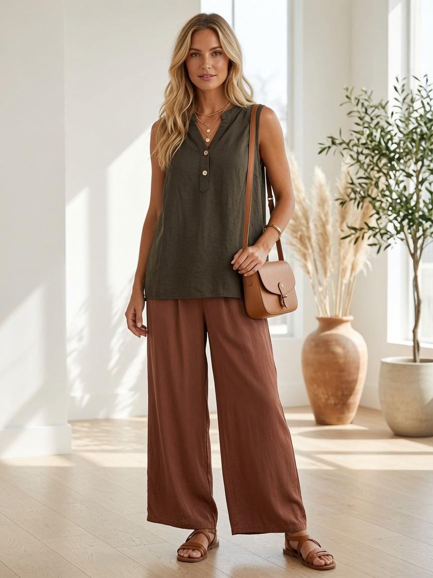 Blusa sin mangas con detalle de rejilla