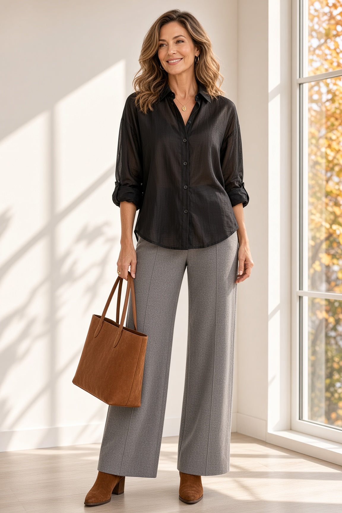 Pantalón de punto ancho 523