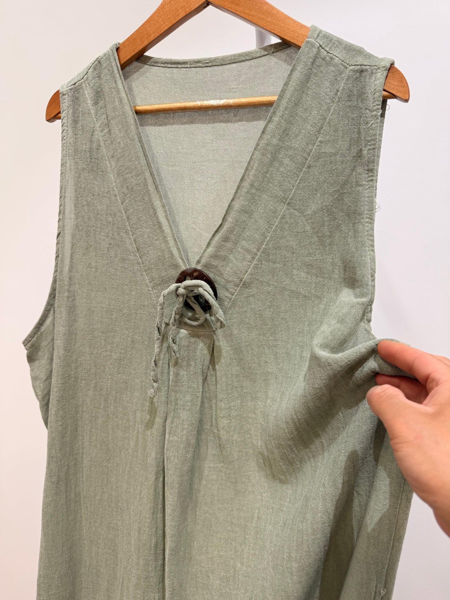 Vestido Largo de Algodón con Aberturas