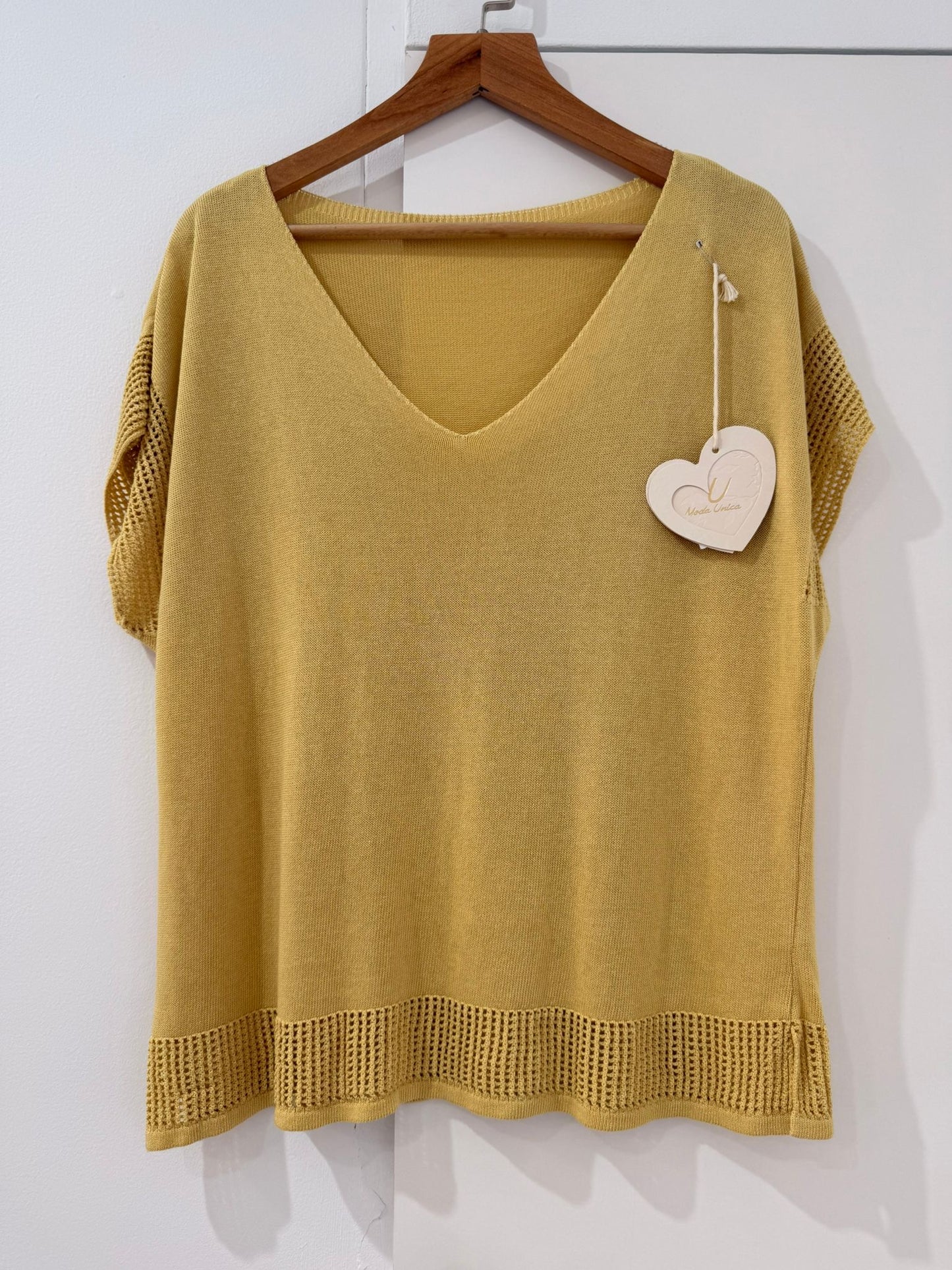 Blusa de punto fino con detalles calados 71930