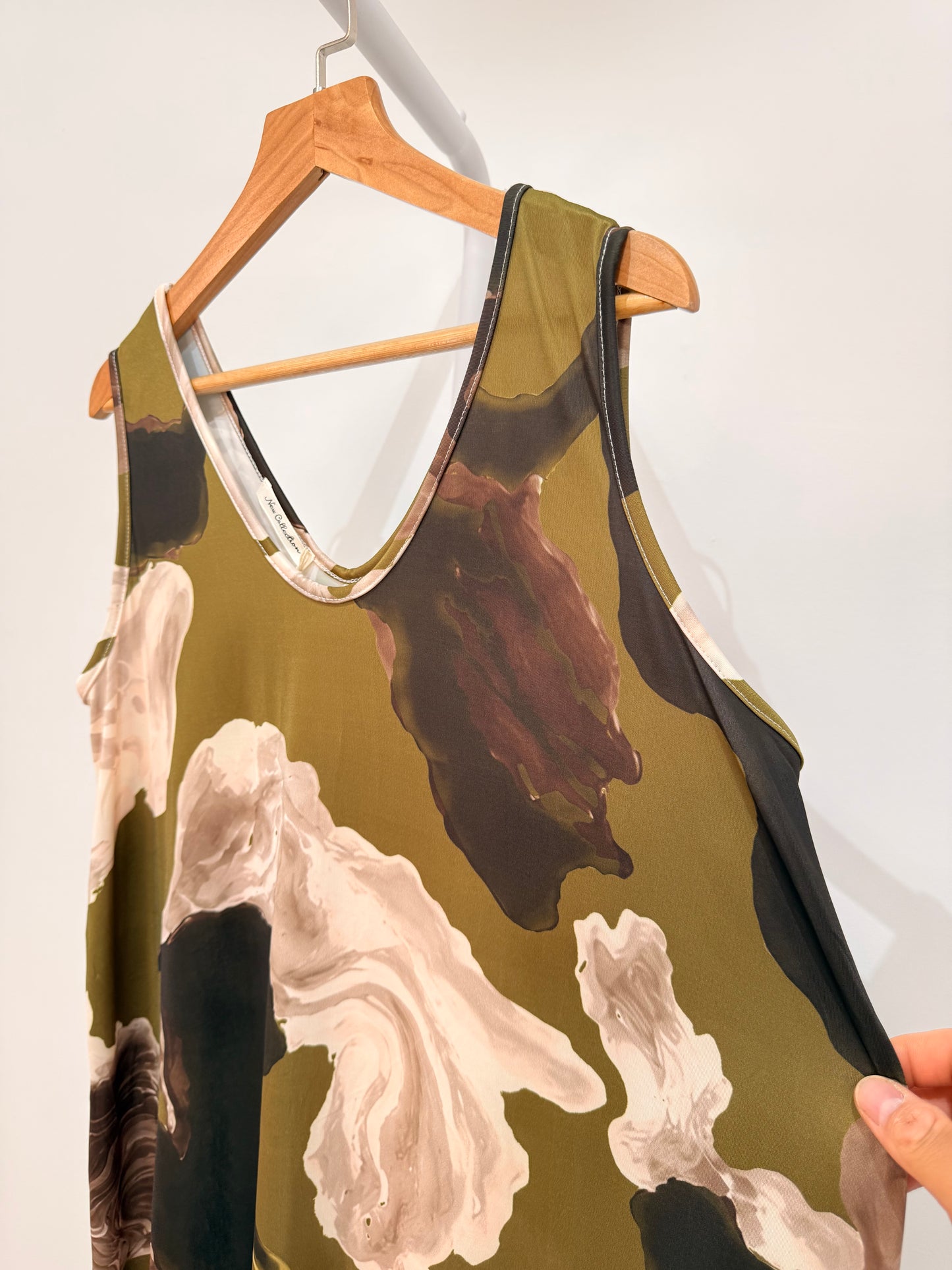 Vestido Largo Licra Fría Estampado Mármol 357