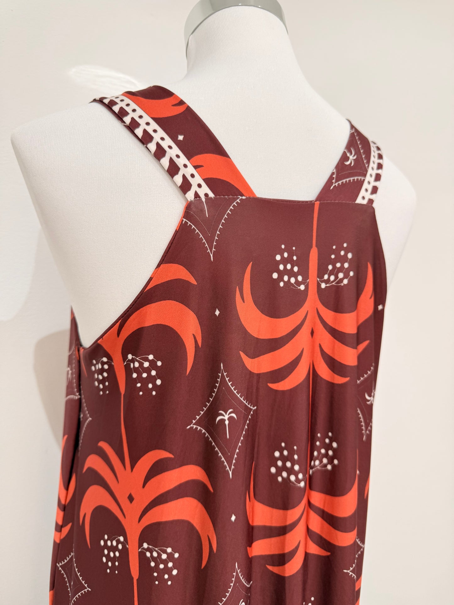 Vestido Licra Fría estampado de palmeras 2520