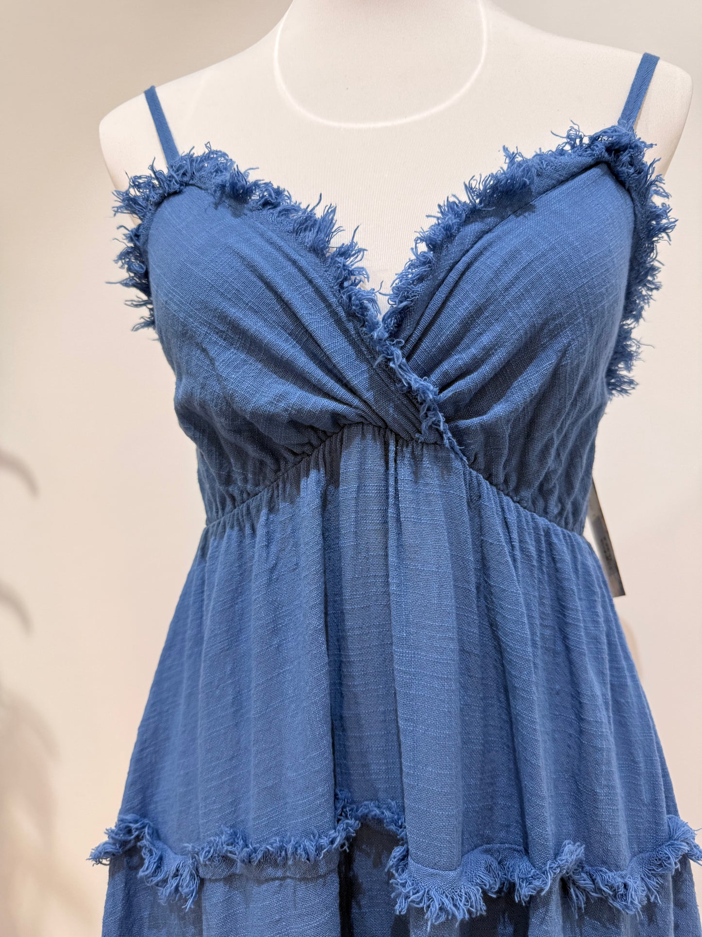 Vestido Playero Escote Cruzado y Volantes