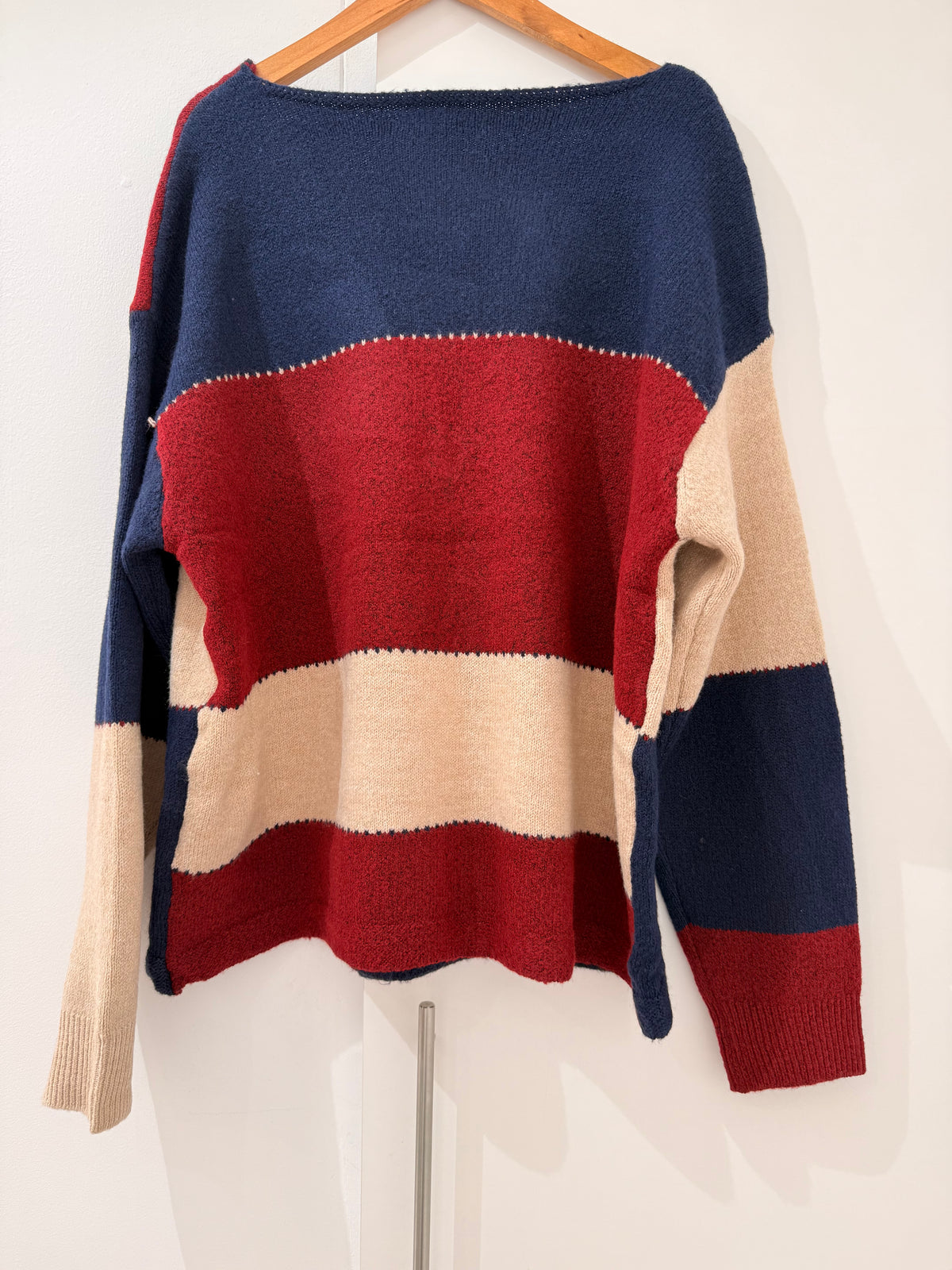 Chaqueta de punto tricolor Holgada 2126