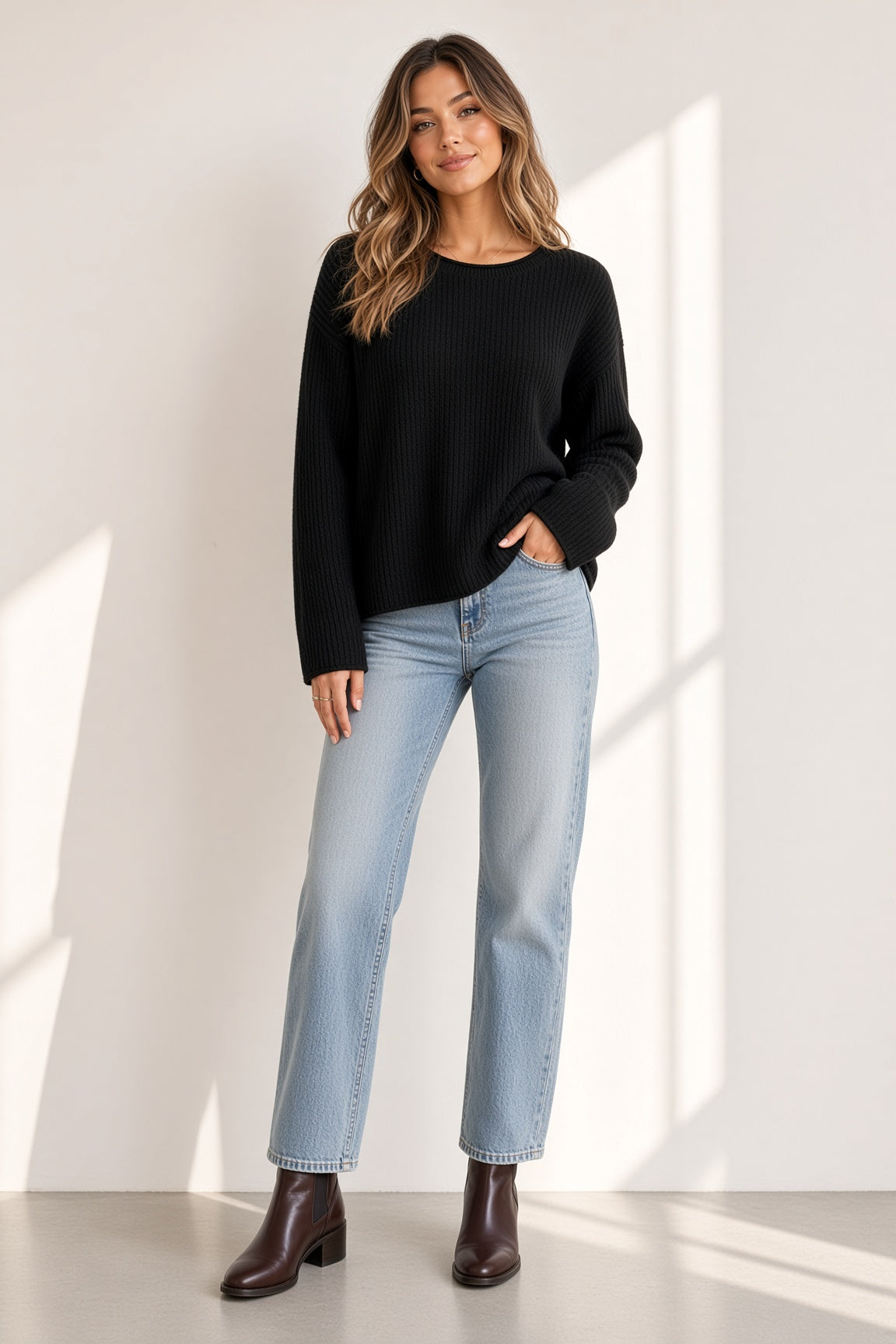 Jersey de punto canalé (estilo oversize / holgado) 2103