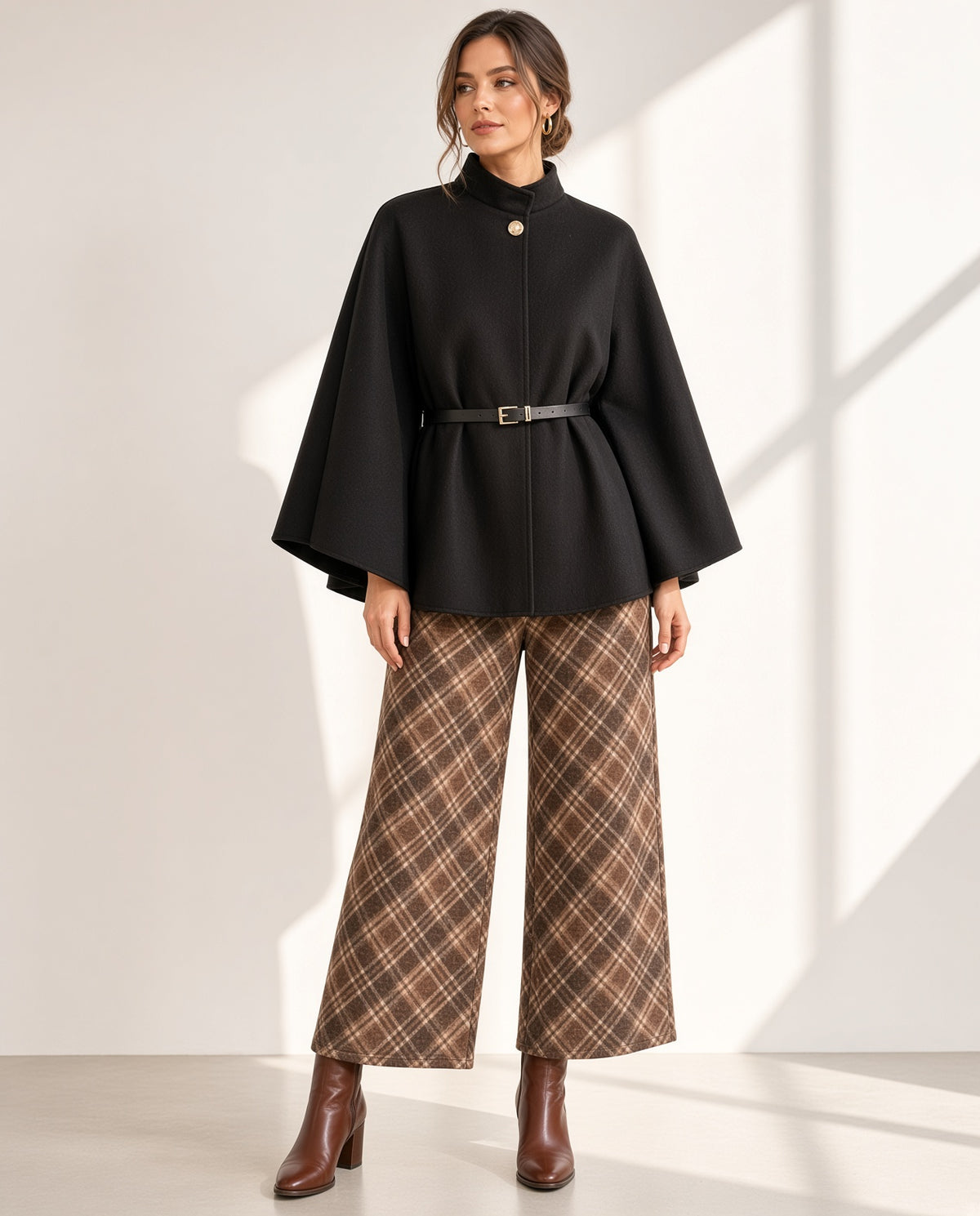 Poncho de cuello alto 717