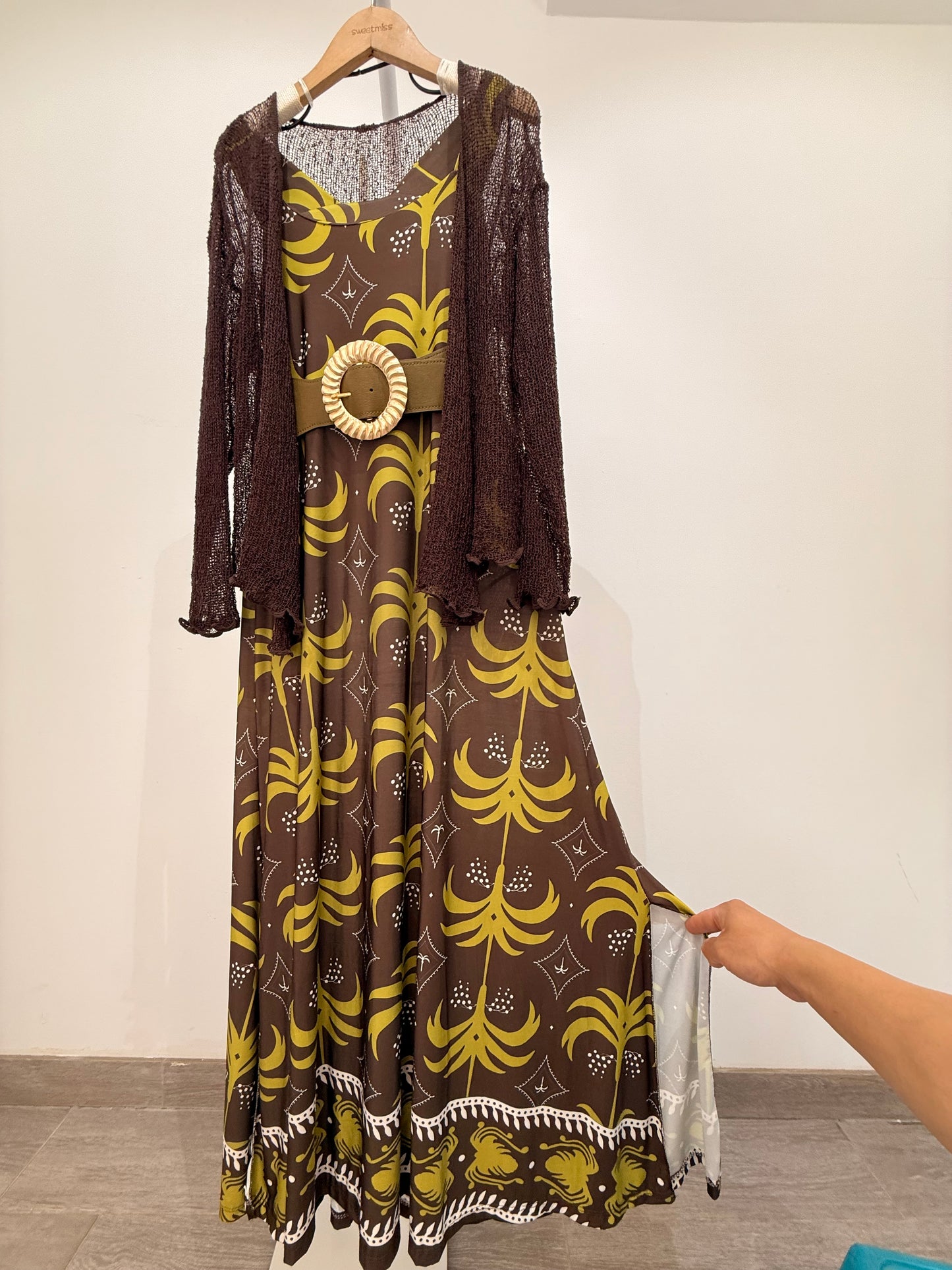 Vestido Licra Fría estampado de palmeras 2520