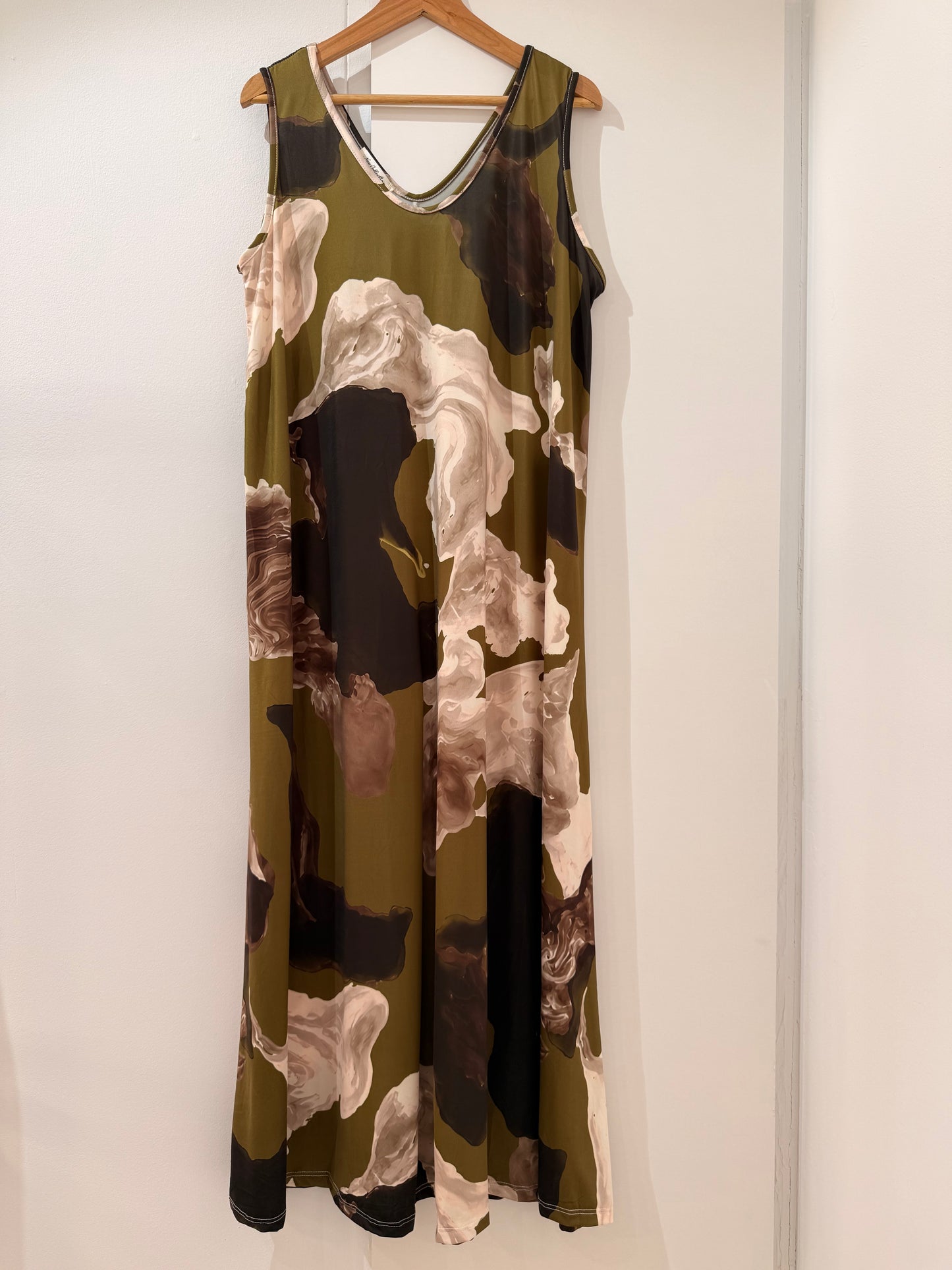 Vestido Largo Licra Fría Estampado Mármol 357