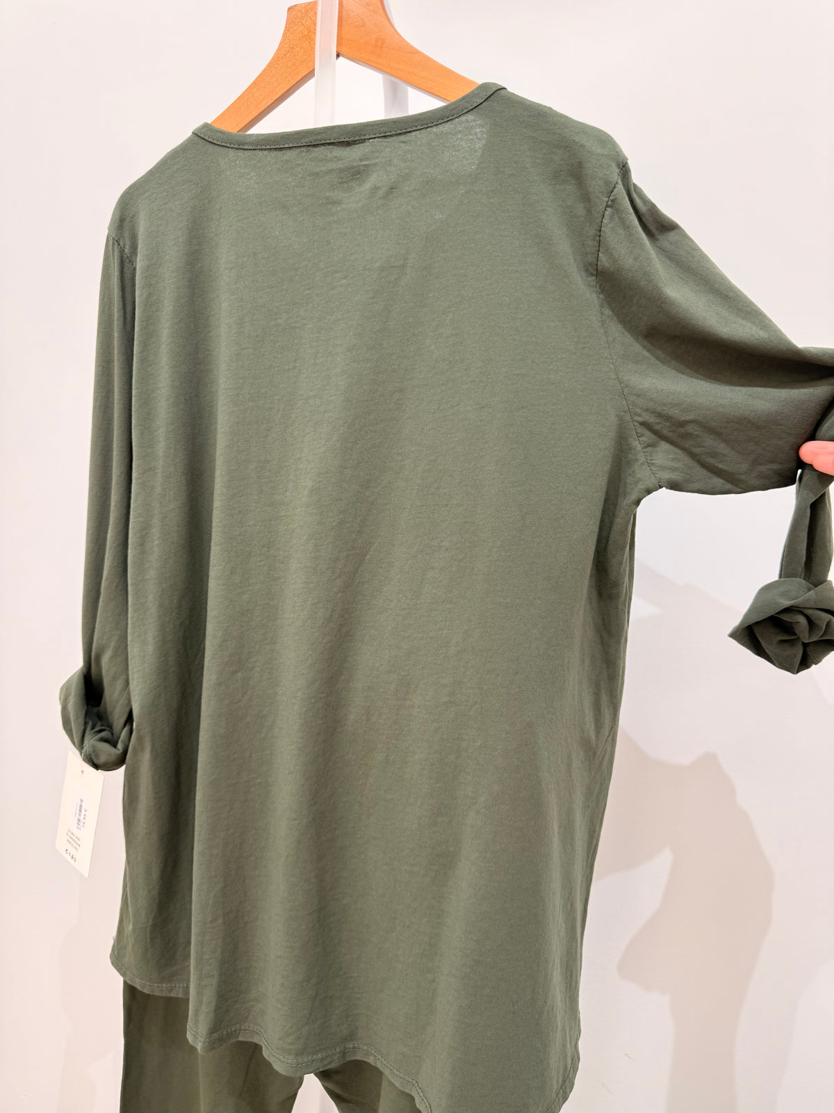Camiseta Asimétrica de Algodón con Bolsillo 10287
