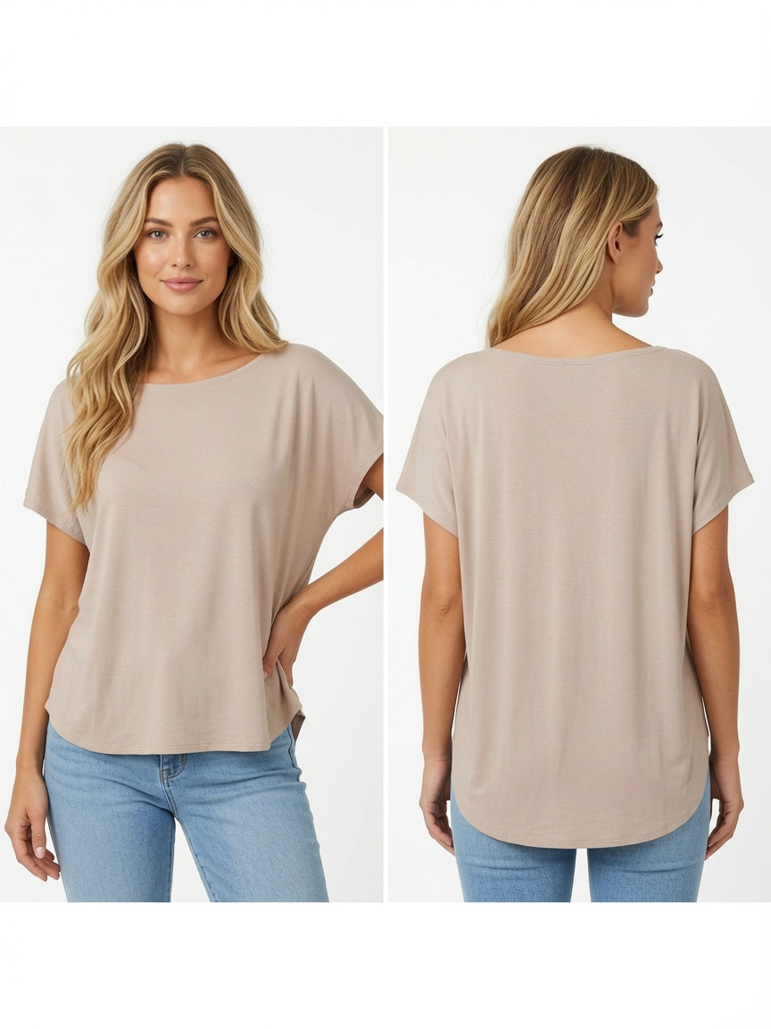 Camiseta Básica Oversize de Viscosa