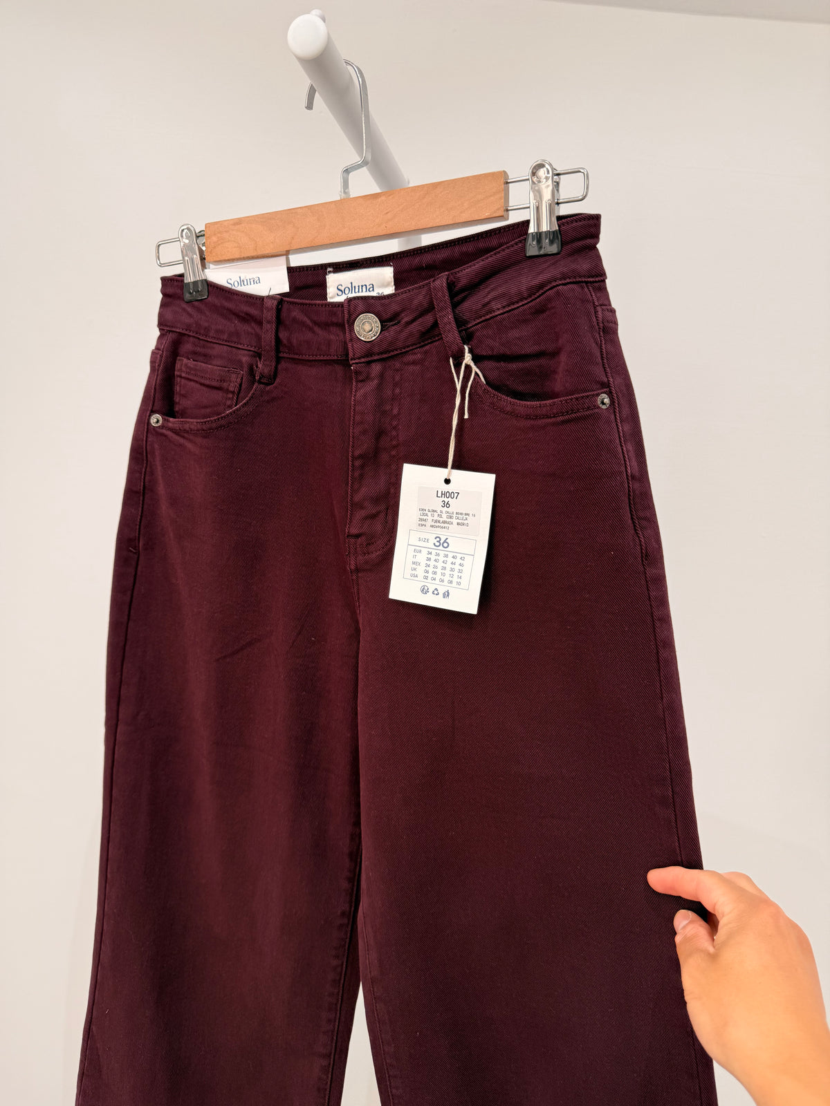 Pantalón Vaquero Wide Leg Berenjena 007