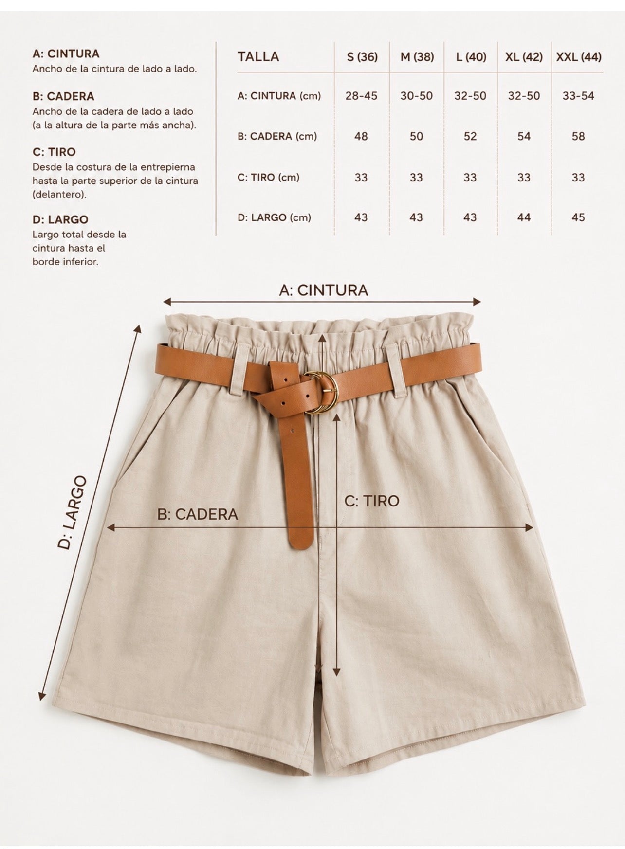 Shorts de Cintura Elástica con Cinturón