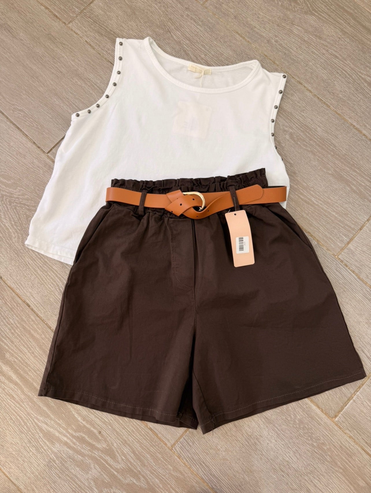 Shorts de Cintura Elástica con Cinturón