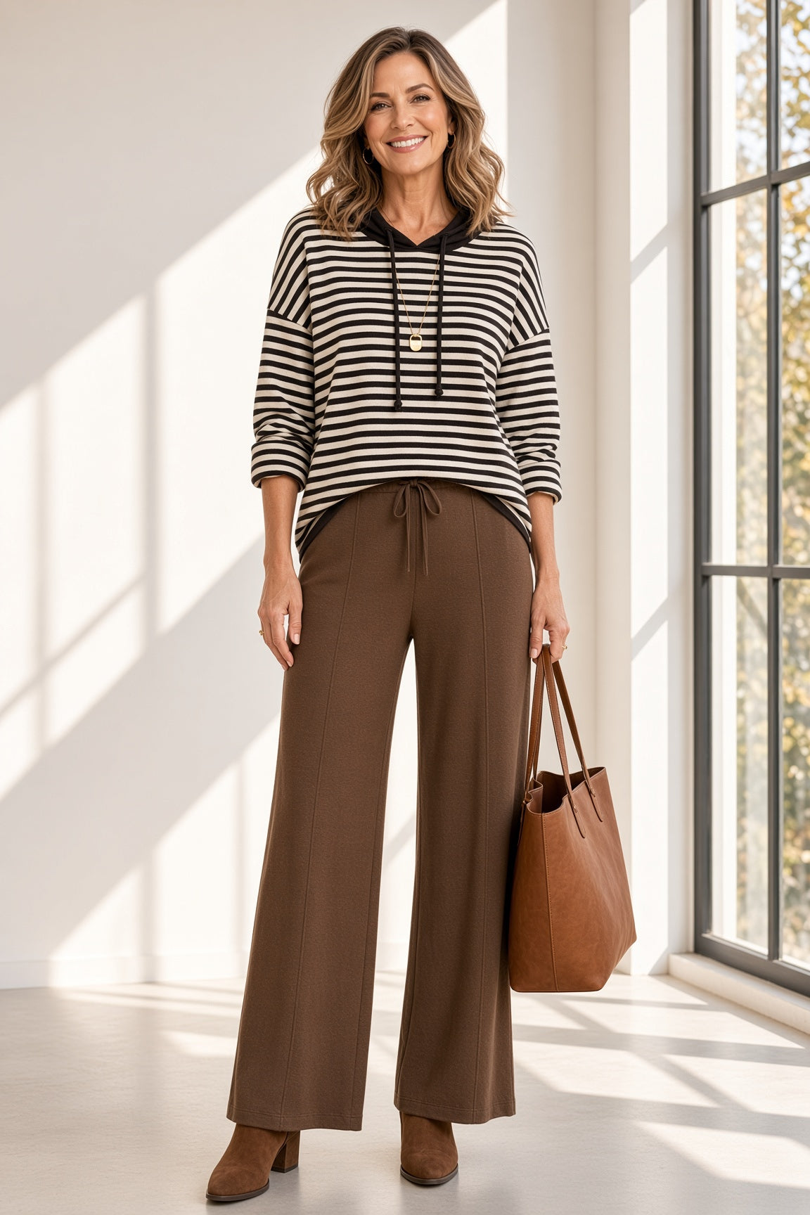Pantalón de punto ancho 523