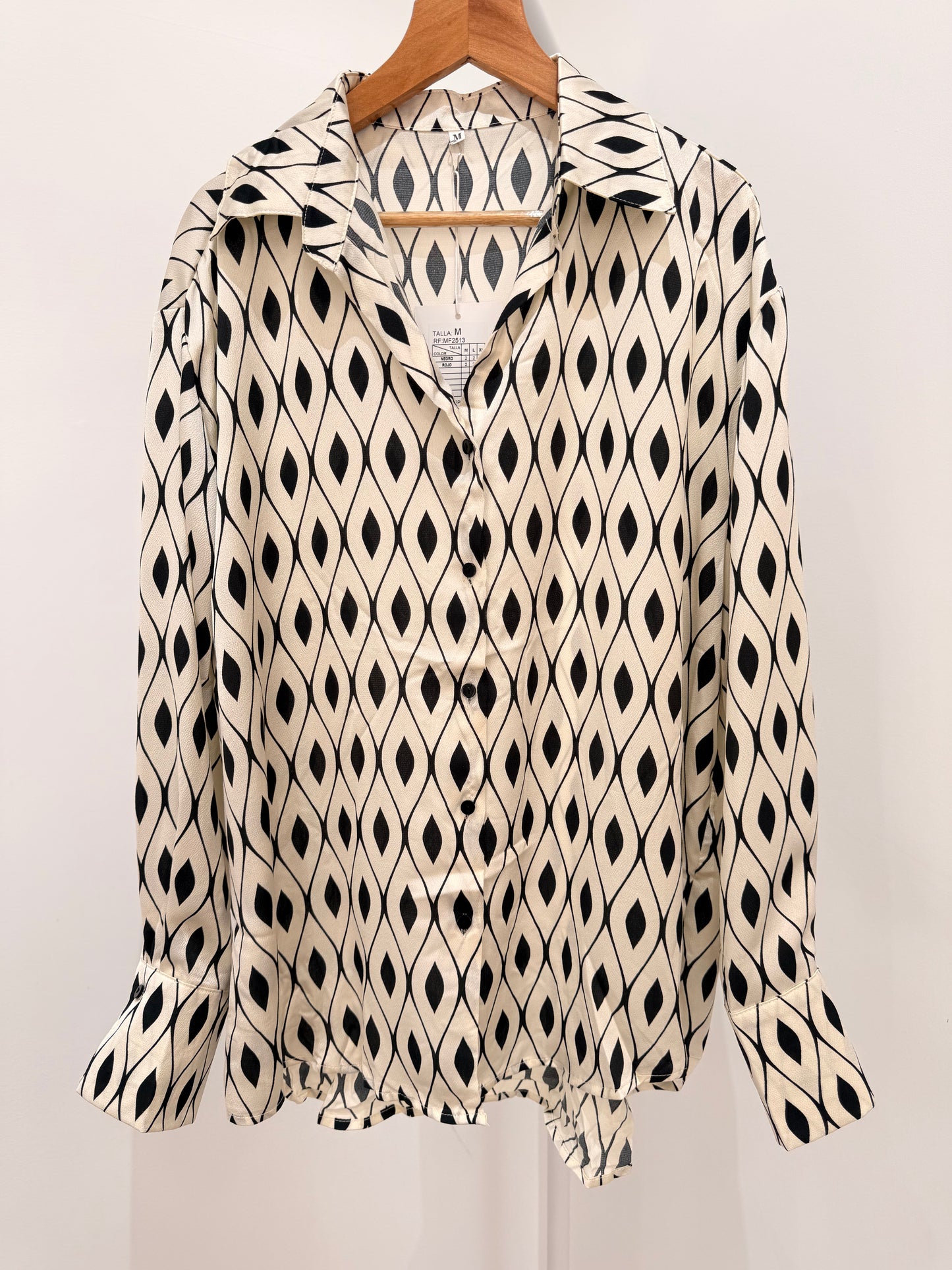 Camisa Oversized con Estampado Geométrico 2513