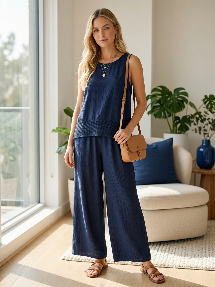 Blusa Corrugada con Bajo Calado