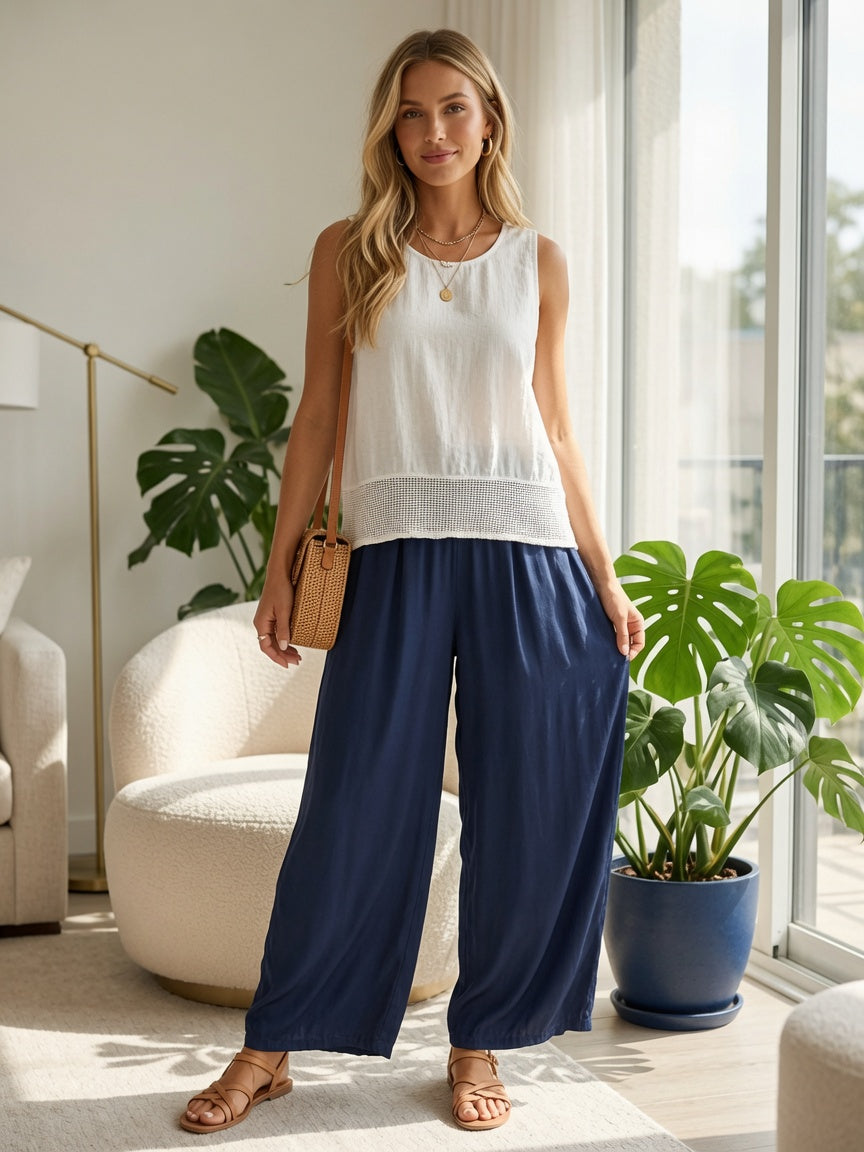 Blusa Corrugada con Bajo Calado