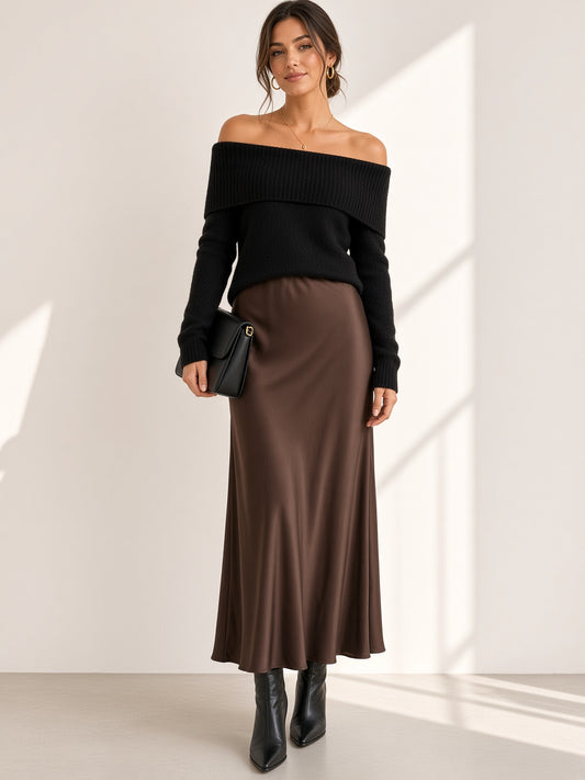 Jersey de punto estilo Bardot (hombros descubiertos) 8596