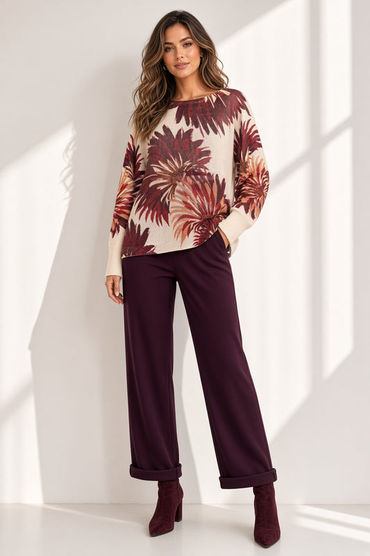 Suéter estilo oversize con estampado 9066