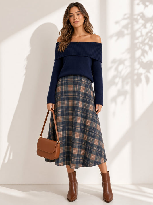 Jersey de punto estilo Bardot (hombros descubiertos) 8596