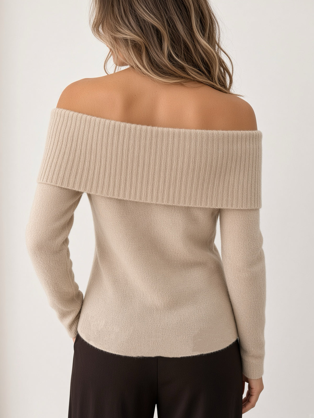 Jersey de punto estilo Bardot (hombros descubiertos) 8596