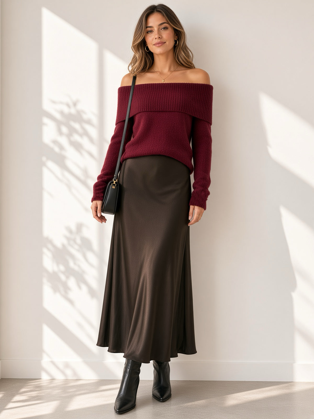 Jersey de punto estilo Bardot (hombros descubiertos) 8596