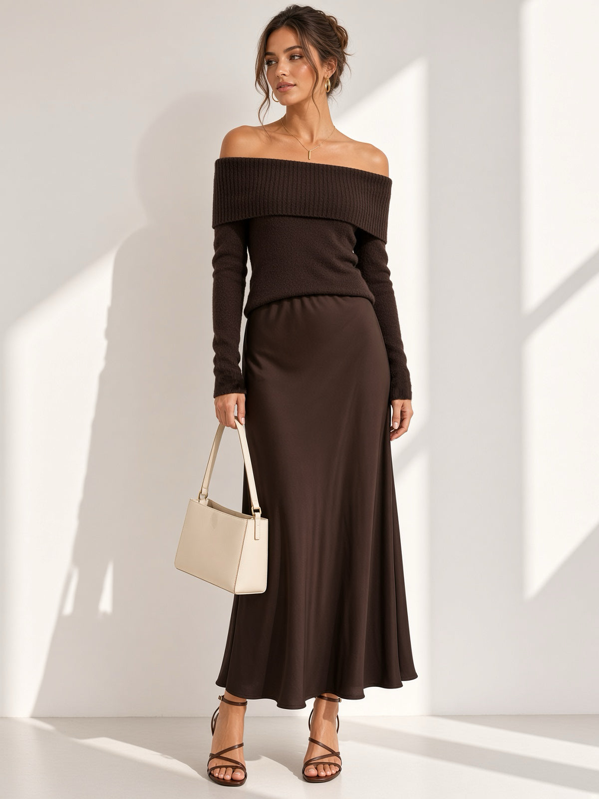 Jersey de punto estilo Bardot (hombros descubiertos) 8596