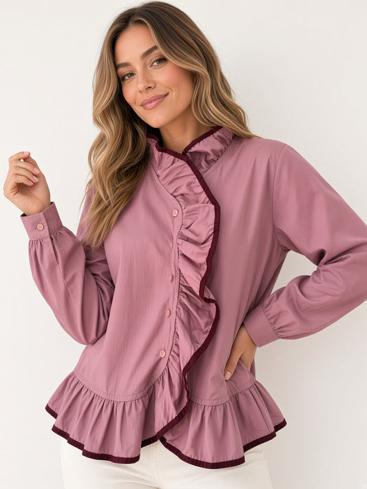 Camisa con volantes 39818