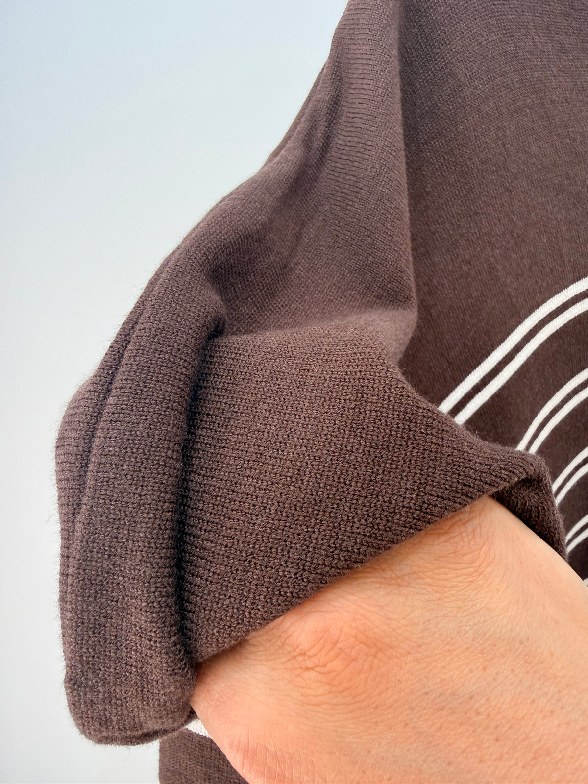 Poncho de punto a rayas 80768